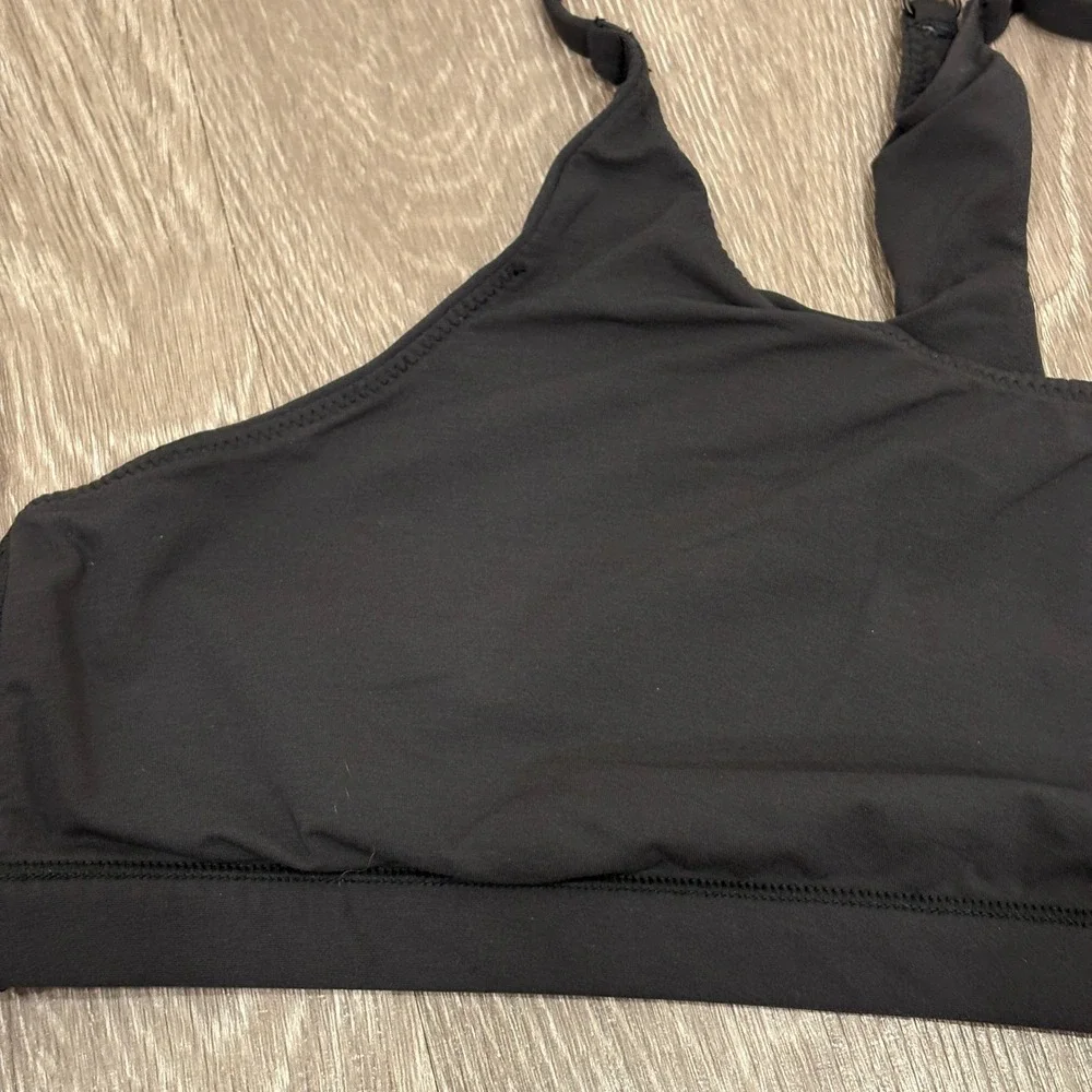 SKIMS Fits Everybody Scoop Bralette Onyx Black XL Adjustable Straps Pullover - Picture 7 of 10
